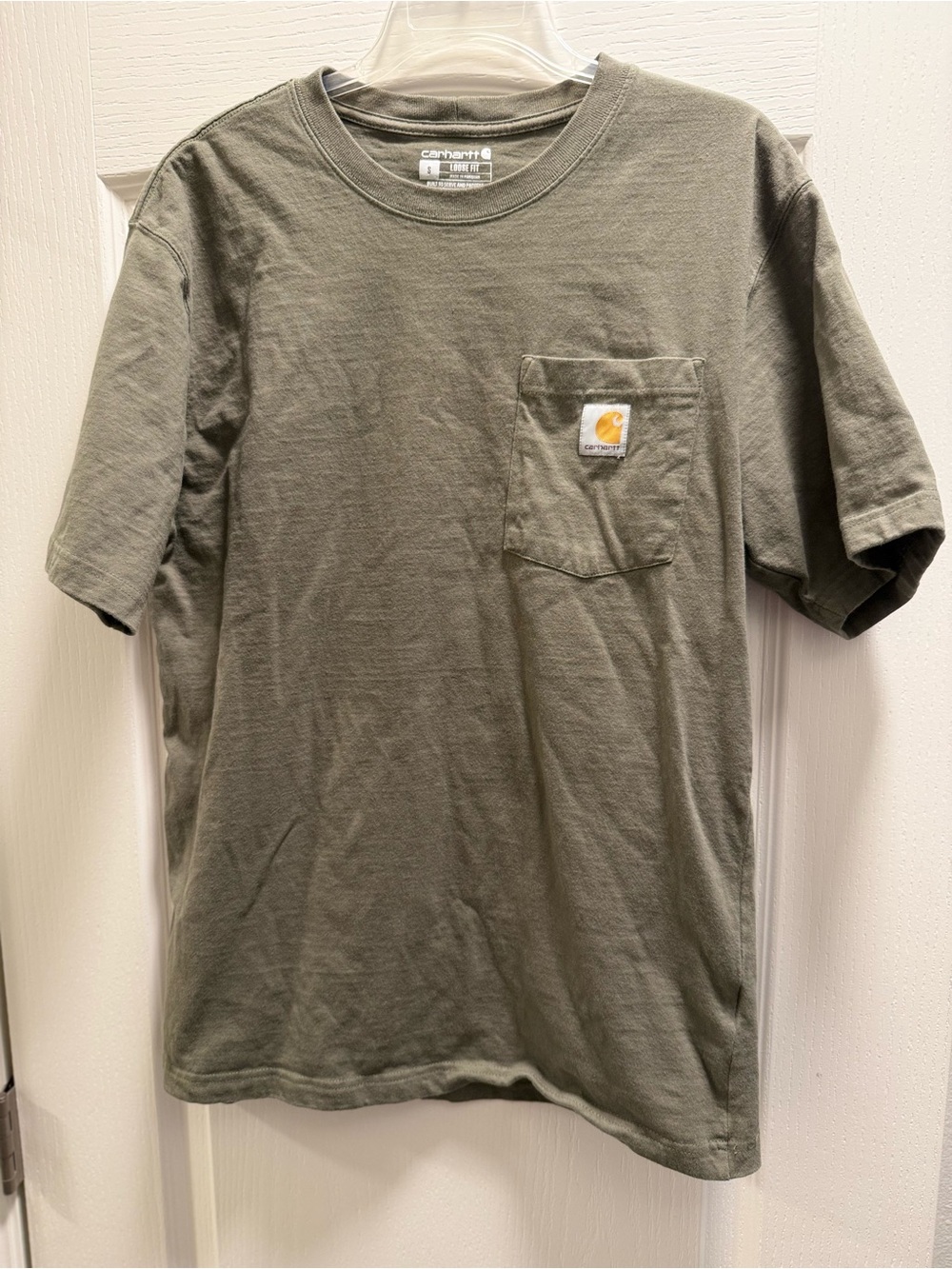 Carhartt Short-Sleeve Pocket T-Shirt in Olive Green